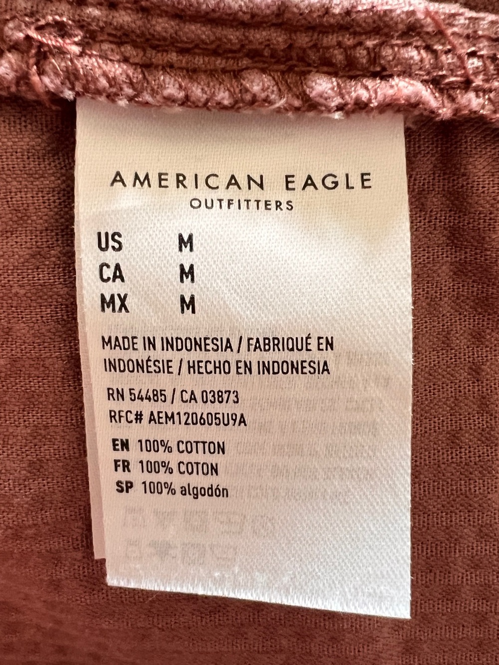 American Eagle Outfitters Mauve Rose Brown Cropped Corduroy Jacket Cotton Medium - Picture 4 of 4